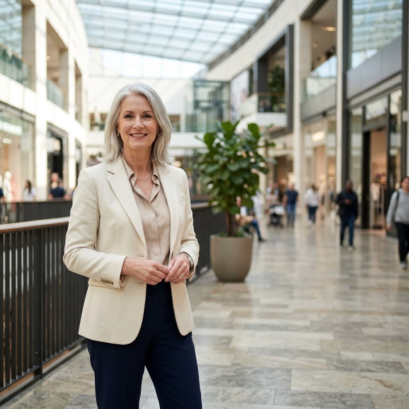 A retail-property executive checking destination performance