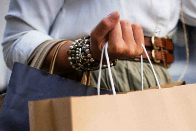 Woman carrying shopping bags