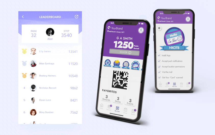 Gamification loyalty programs on loyalty mobile app for mall